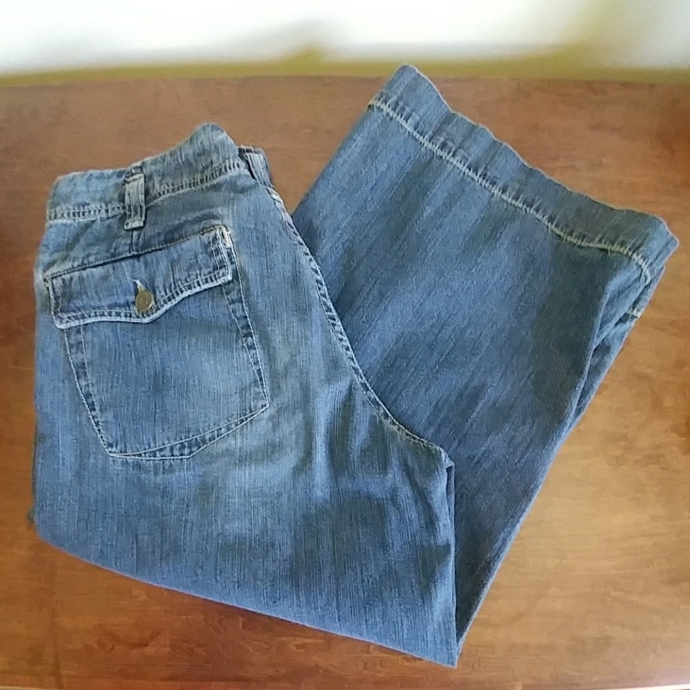 Calvin Klein cropped 👖 sz 12 wide leg med blue
